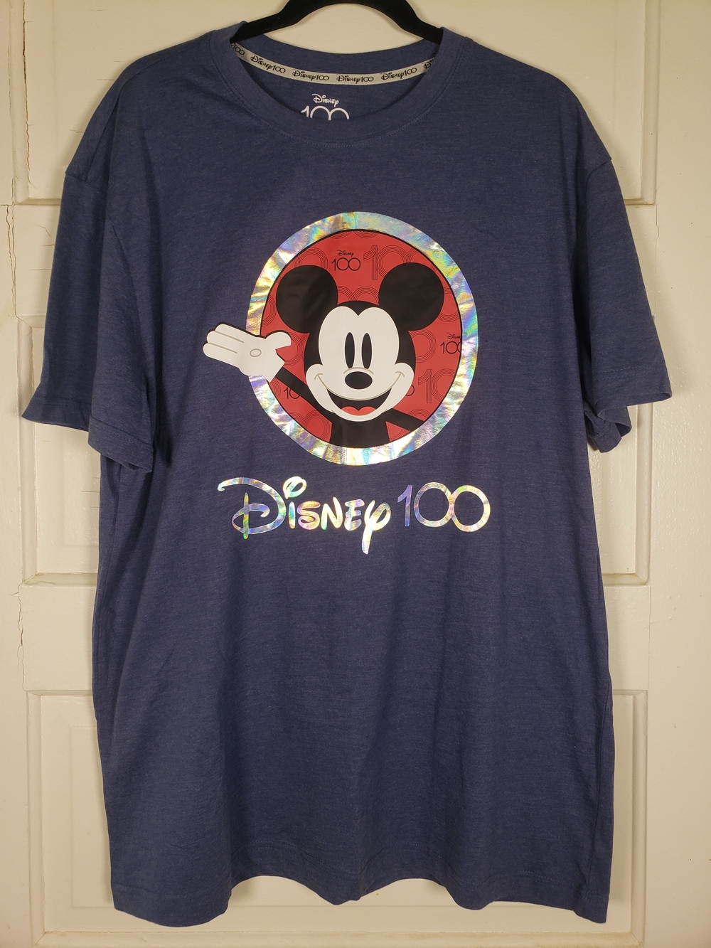 Disney Blue Mickey 100 Holographic TShirt